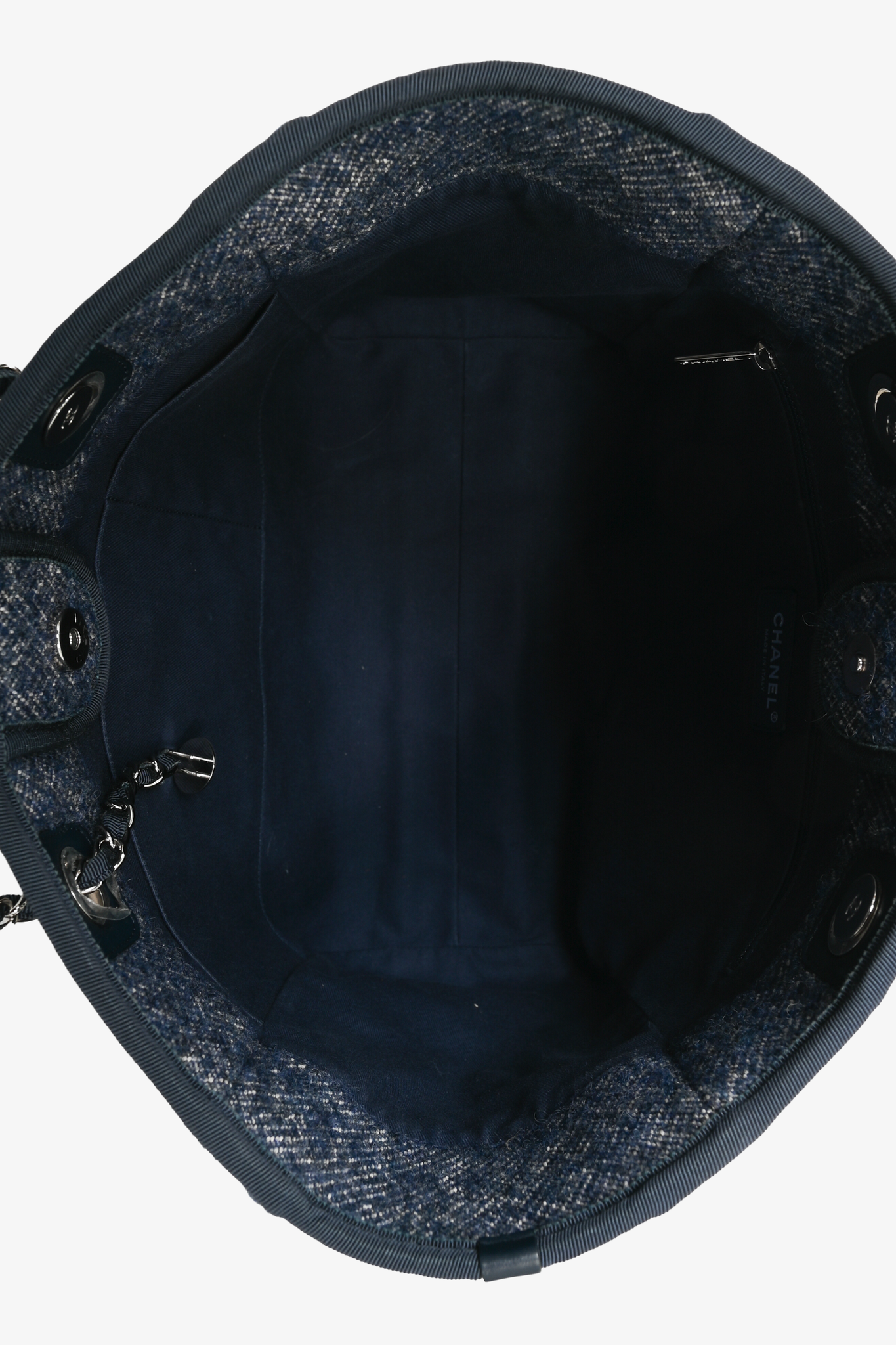 Chanel Blue/White Canvas 31 Rue Cambon Medium Deauville Shoulder Tote Bag
