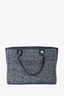 Pre-loved Chanel™ Blue/White Canvas 31 Rue Cambon Medium Deauville Shoulder Tote Bag