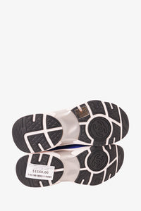 Chanel Blue/White Low Top 2019 Interlocking CC Logo Sneak sz 36.5