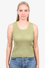 Chanel Boutique 1996 Green Glitter Knit Sleeveless Top Size 42