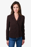 Chanel Brown Wool Double Breasted Blazer Size 36