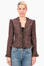 Pre-loved Chanel™ Fall 2003 Purple/Gold Tweed Jacket Size 38