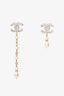 Pre-loved Chanel™ Gold Crystal Pearls Coronation Uneven Earring