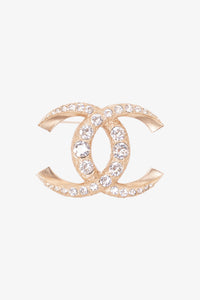 Chanel Gold Tone CC Brooch with Crystal – Mine & Yours