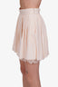 Pre-loved Chanel™ Ivory Silk Pleated Short with Eyelet Detail Size 36