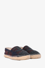 Pre-loved Chanel™ Maroon/Navy Check Felted Wool CC Espadrilles Size 39