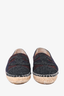 Pre-loved Chanel™ Maroon/Navy Check Felted Wool CC Espadrilles Size 39