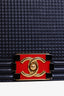 Chanel Navy Lambskin Embossed Medium Cube Boy Shoulder Bag