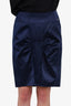 Pre-loved Chanel™ Navy Silk Pleated Skirt Size 40