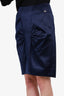 Pre-loved Chanel™ Navy Silk Pleated Skirt Size 40