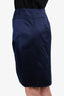 Pre-loved Chanel™ Navy Silk Pleated Skirt Size 40