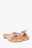 Pre-loved Chanel™ Pink Suede Wooden Sandals Size 39