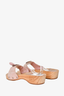 Pre-loved Chanel™ Pink Suede Wooden Sandals Size 39