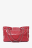Pre-loved Chanel™ Red Lambskin Quilted East West Large Tote
