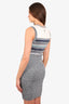Pre-loved Chanel™ Silver/Blue Knit Dress Size 38