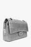 Pre-loved Chanel™ Silver Leather Grommet Airline Medium Double Flap