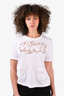 Chanel Spring 2020 White Cotton Logo Eyelet Lace T-Shirt Size 38/40