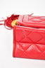 Chanel Vintage 1989-91 Red Quilted Lambskin Flap Bag w/ Tassel