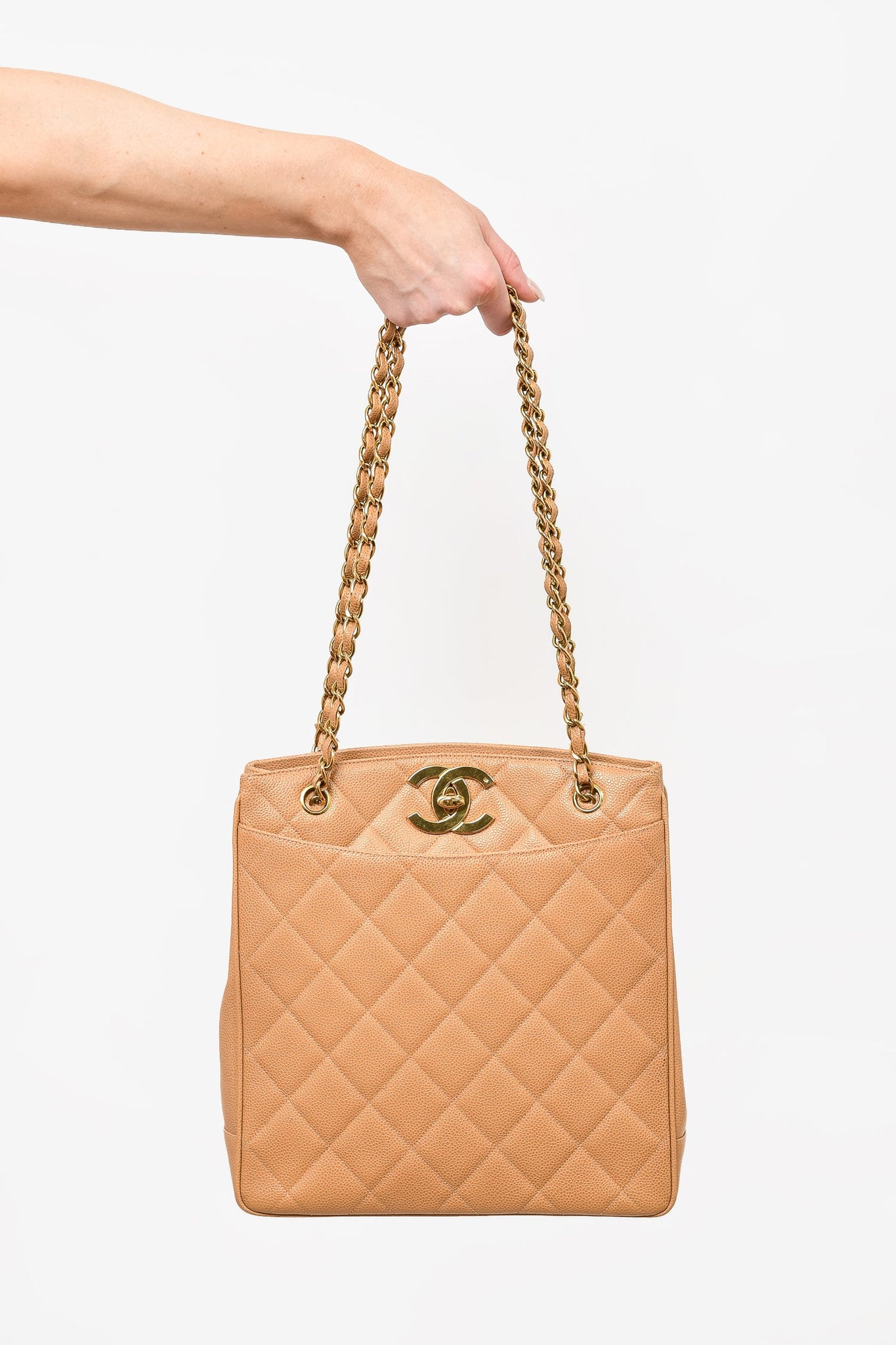 Chanel Timeless CC Red Shoulder Bag in Quilted Caviar  Vintage by Misty