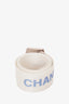 Pre-loved Chanel™ White/Blue Logo Adjustable Nylon Belt