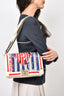 Pre-loved Chanel™ White Leather Red/Blue Cuba Sequin Large Boy Bag