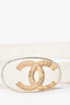 Chanel White Leather 'CC' Buckle Belt Size 80/32