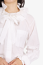Pre-Loved Chanel™ White Ruffle Neckline Blouse Size 36