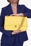 Pre-loved Chanel™ Yellow Lambskin Leather Jumbo Flap