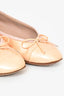 Chanel Beige Patent Pink Trimmed Ballet Flats Size 37.5