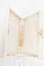 Charlotte Olympia Cream/Multicolour Box Clutch w/ Spider Closure