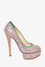 Charlotte Olympia Multicoloured Glitter Platform Heels Size 36