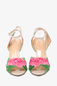 Charlotte Olympia Pink/Green Floral Heeled Sandals Size 39