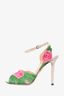 Charlotte Olympia Pink/Green Floral Heeled Sandals Size 39