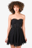 Charo Ruiz Black Eyelet Trim Strapless Mini Dress Size XS