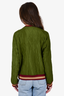 Chloe 2016 Runway Green Patterned Silk Reversible Bomber Jacket Size 38