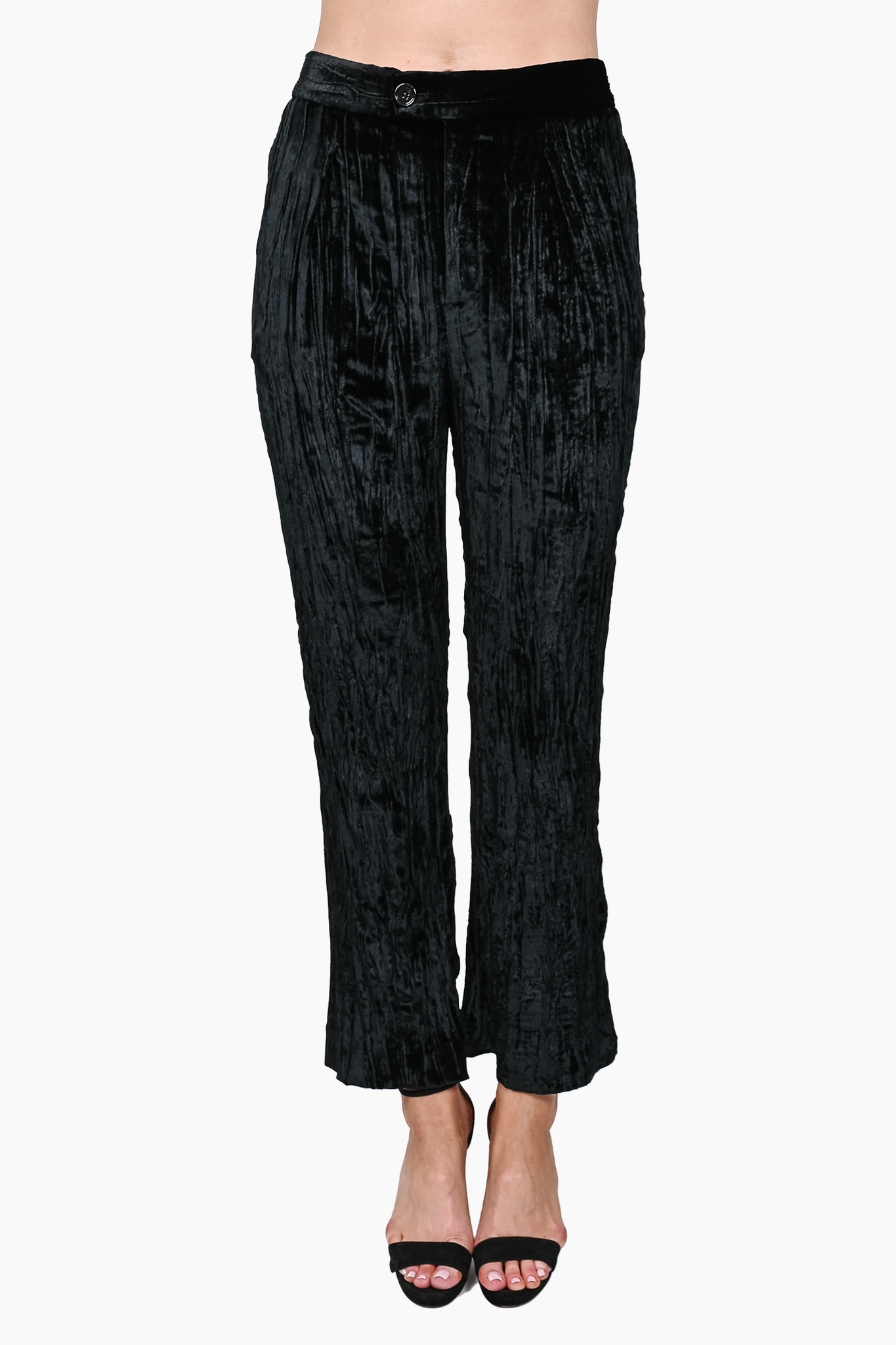 Chloe Black Crushed Velvet Trousers Size 38 – Mine & Yours