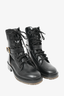 Chloe Black Leather Gold Buckled Combat Boots Size 40