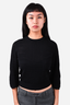 Chloe Black Wool Textured Knit 3/4 Sleeve Sweater Size S