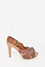 Chloe Brown Leather Knotted Heels Size 37