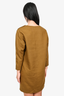 Chloe Brown Linen Dress With Clasp Pockets Size 38