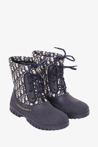 Christian Dior D-Venture Oblique Jacquard Combat Boots Size 37