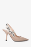 Christian Dior Beige Fabric J'Adior Slingback Heels Size 36.5