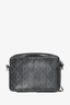Christian Dior Black Diamond Coated Canvas Double Zip Crossbody Bag
