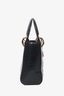 Christian Dior Black Leather Sequin Mini Lady Dior