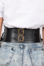 Christian Dior Black Leather 'D-Lace' Up Corset Belt Size 70
