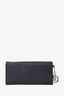 Christian Dior Black Pebbled Leather Flap Continental Wallet