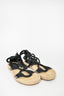 Christian Dior Black Rope Lace Up Flat Espadrille Sandals sz 35