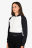 Christian Dior Black/White Cashmere Colourblock Pattern Bomber Jacket Size 6