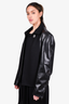 Christian Dior Black Wool/Leather Zip-Up Jacket Size 50 Mens