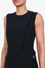 Christian Dior Black Wool/Silk Sleeveless Button Sides Midi Dress Size 6